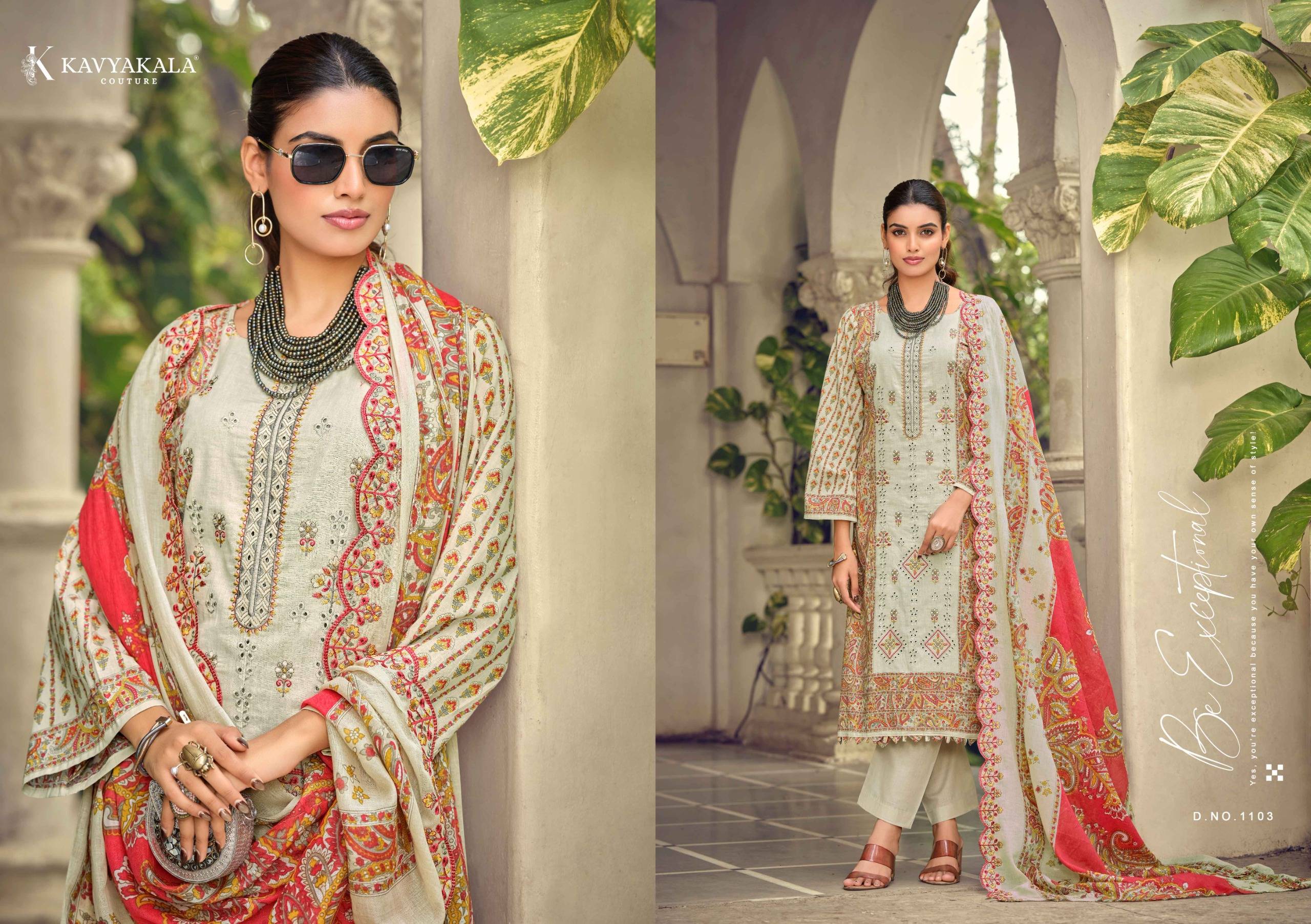 BIN SAEED Vol 11 ‎By KAVYA‎‎ KALA 1101 To 1108 Series Beautiful Festive Suits Stylish Fancy Colorful Casual Wear & Ethnic Wear PURE‎ CAMBRIC Print Dresses At Wholesale Price